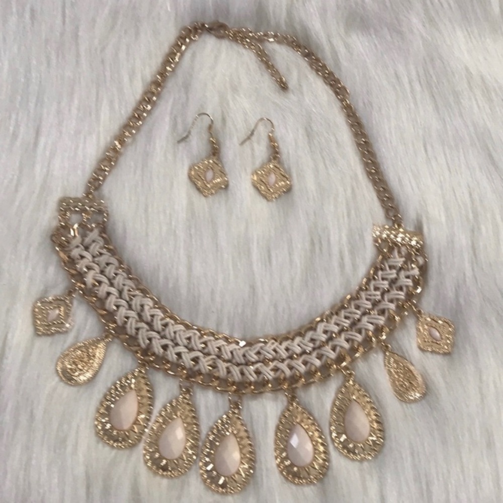 J. Crew Gold and Cream Teardrop Necklace ONLY